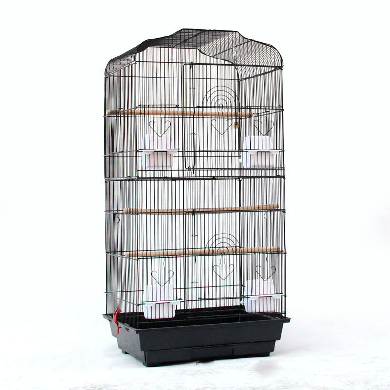 HKM-184147 Portable Wire Bird Cage for Small and Medium Parrots with Accessories, Removable Bottom Mesh for Easy Cleaning