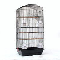 HKM-184147 Portable Wire Bird Cage for Small and Medium Parrots with Accessories, Removable Bottom Mesh for Easy Cleaning