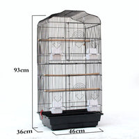 HKM-184147 Portable Wire Bird Cage for Small and Medium Parrots with Accessories, Removable Bottom Mesh for Easy Cleaning