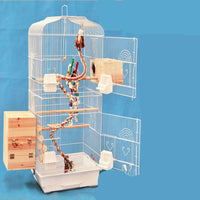 HKM-184147 Portable Wire Bird Cage for Small and Medium Parrots with Accessories, Removable Bottom Mesh for Easy Cleaning