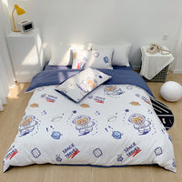HKM-184211 Pure Cotton Four-Piece Cartoon Duvet Cover Set for Kids' Beds, Various Adorable Designs