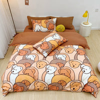 HKM-184211 Pure Cotton Four-Piece Cartoon Duvet Cover Set for Kids' Beds, Various Adorable Designs
