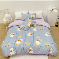 HKM-184211 Pure Cotton Four-Piece Cartoon Duvet Cover Set for Kids' Beds, Various Adorable Designs
