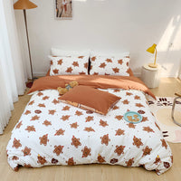HKM-184211 Pure Cotton Four-Piece Cartoon Duvet Cover Set for Kids' Beds, Various Adorable Designs