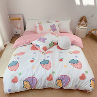 HKM-184211 Pure Cotton Four-Piece Cartoon Duvet Cover Set for Kids' Beds, Various Adorable Designs