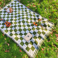 HKM-184275 Bohemian Knitted Chenille Camping Rugs in Various Colors and Sizes