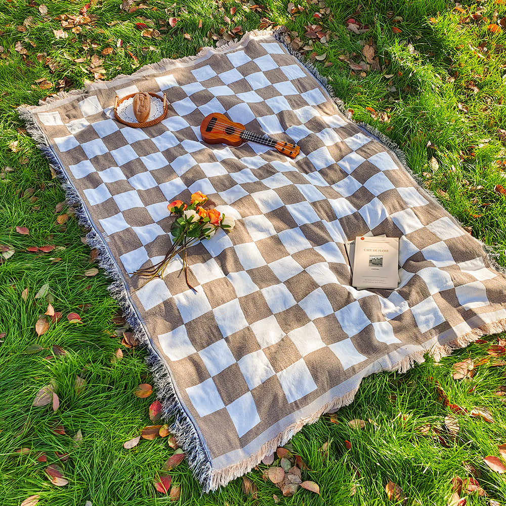 HKM-184275 Bohemian Knitted Chenille Camping Rugs in Various Colors and Sizes