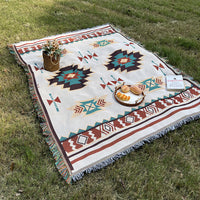 HKM-184275 Bohemian Knitted Chenille Camping Rugs in Various Colors and Sizes