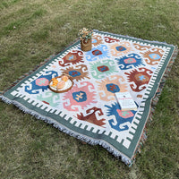 HKM-184275 Bohemian Knitted Chenille Camping Rugs in Various Colors and Sizes