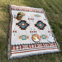 HKM-184275 Bohemian Knitted Chenille Camping Rugs in Various Colors and Sizes