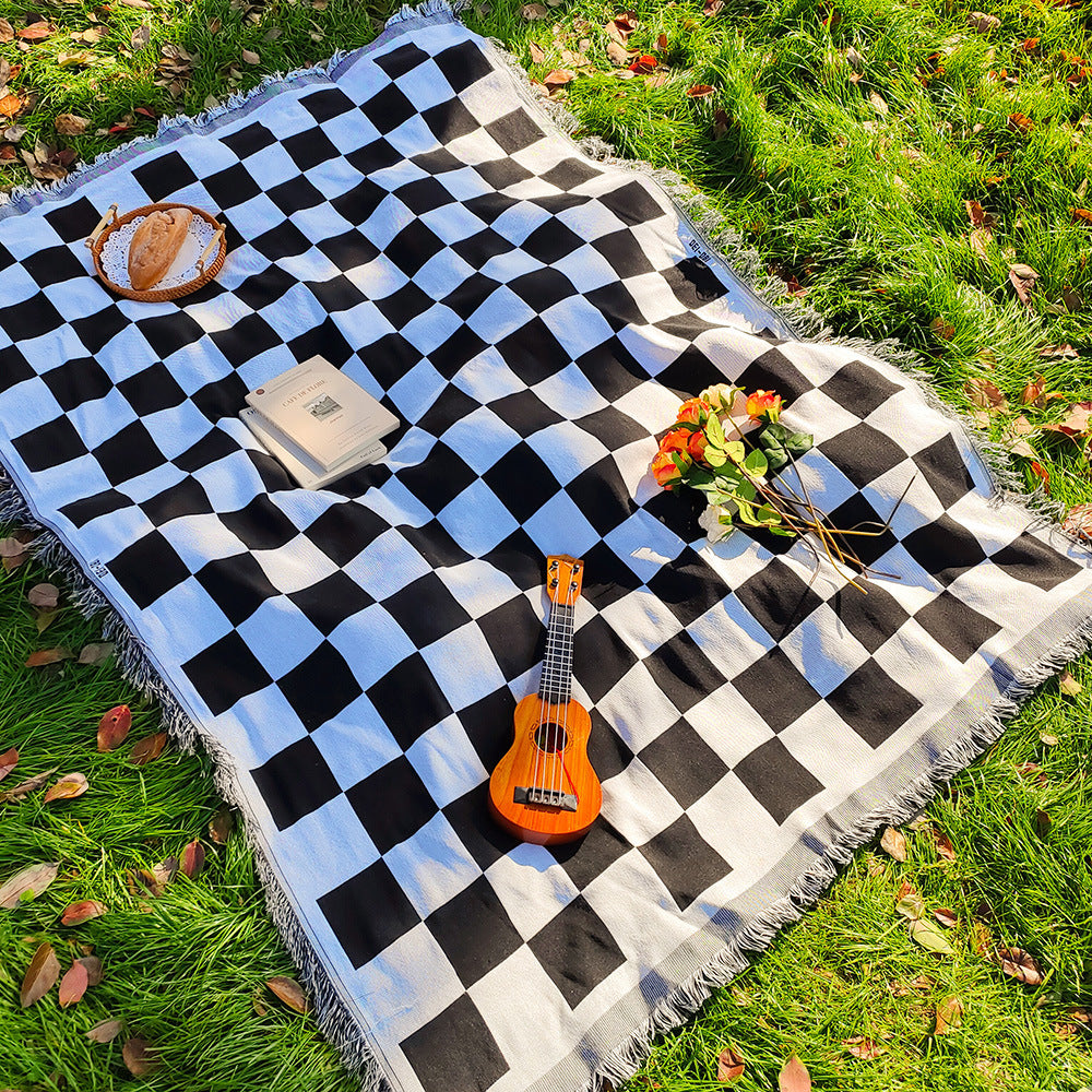 HKM-184275 Bohemian Knitted Chenille Camping Rugs in Various Colors and Sizes