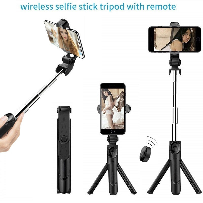 HKM-184275 Portable Bluetooth Selfie Stick with Remote Control - Black & White Options