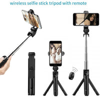 HKM-184275 Portable Bluetooth Selfie Stick with Remote Control - Black & White Options