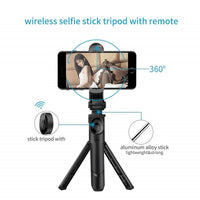 HKM-184275 Portable Bluetooth Selfie Stick with Remote Control - Black & White Options