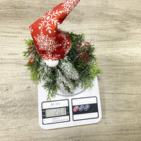 HKM-184339 Golden Green Christmas Plant Decoration with Lights - Faceless Elderly Doll Ornament