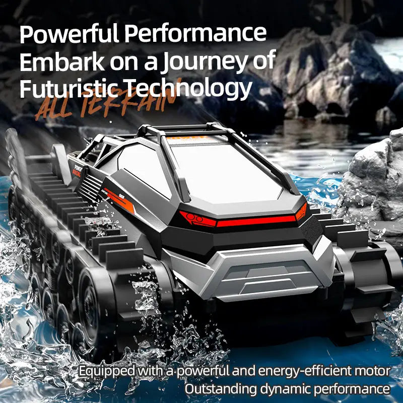 HKM-185043 Amphibious All Terrain Remote Control Crawler Tank - Waterproof Electric Toy Car for Ages 5 & Up