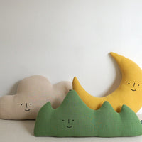 HKM-185171 Cute Embroidered Soothing Pillow for Babies - Mountain, Moon, Cloud, and Pineapple Designs