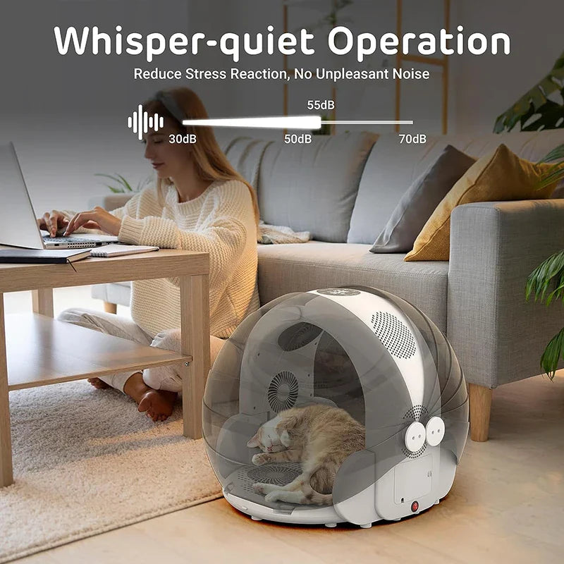 KTX-185299 Portable Hands-Free Pet Hair Dryer for Small and Medium Dogs and Cats - 500W Eco-Friendly Dryer Box