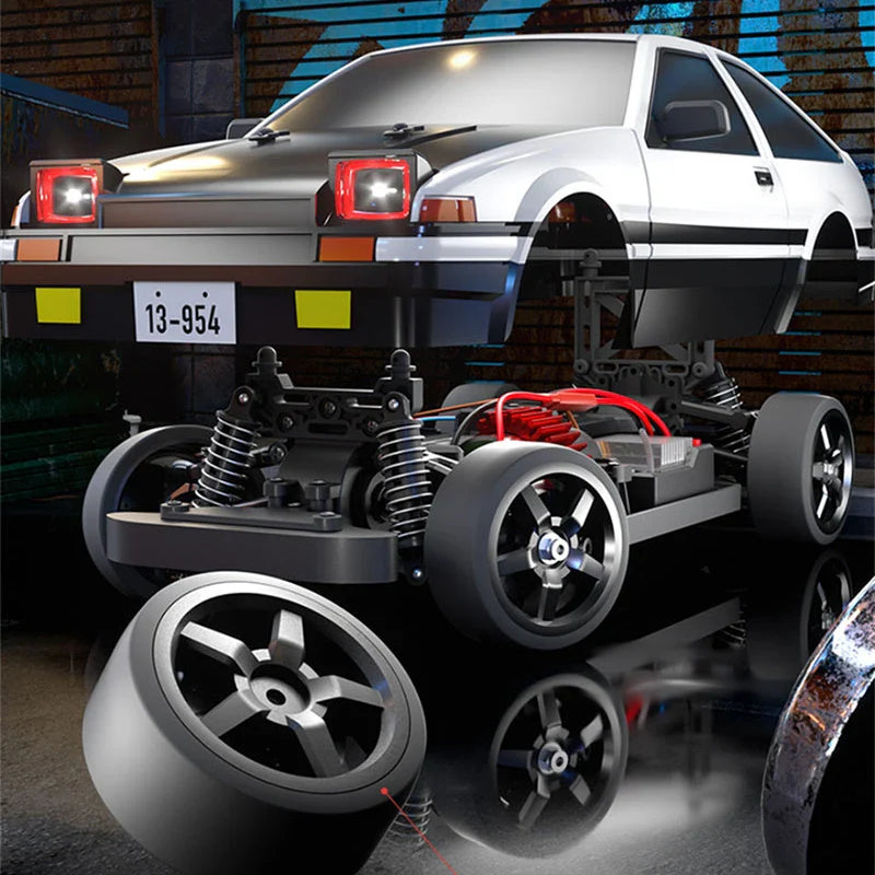 HKM-185619 High-Speed 2.4GHz 1/12 4WD Racing RC Drift Car with LED Lights, Gyroscope, and Remote Control
