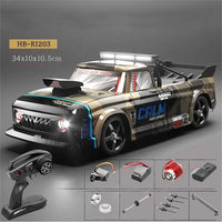 HKM-185619 High-Speed 2.4GHz 1/12 4WD Racing RC Drift Car with LED Lights, Gyroscope, and Remote Control