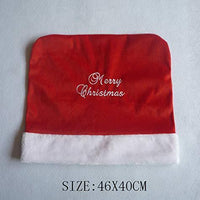 HKM-185811 Embroidered Christmas Red Chair Cover, Cloth Material, 46x40CM, Festive Decor