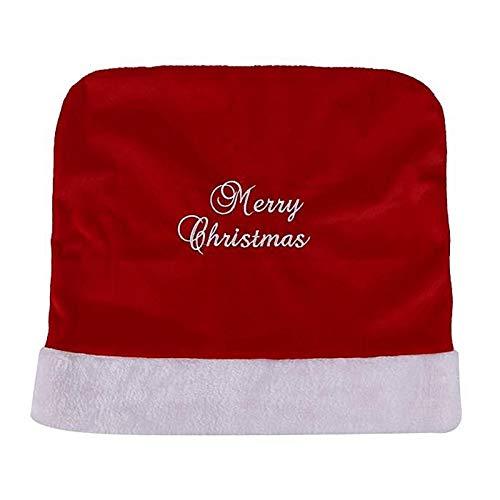 HKM-185811 Embroidered Christmas Red Chair Cover, Cloth Material, 46x40CM, Festive Decor