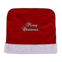 HKM-185811 Embroidered Christmas Red Chair Cover, Cloth Material, 46x40CM, Festive Decor