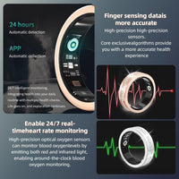 HKM-185875 Elegant Rose Gold Smart Ring with Health & Fitness Tracking, Heart Rate Monitor, Sleep Monitoring, IP68 Waterproof, Gesture Control