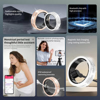 HKM-185875 Elegant Rose Gold Smart Ring with Health & Fitness Tracking, Heart Rate Monitor, Sleep Monitoring, IP68 Waterproof, Gesture Control