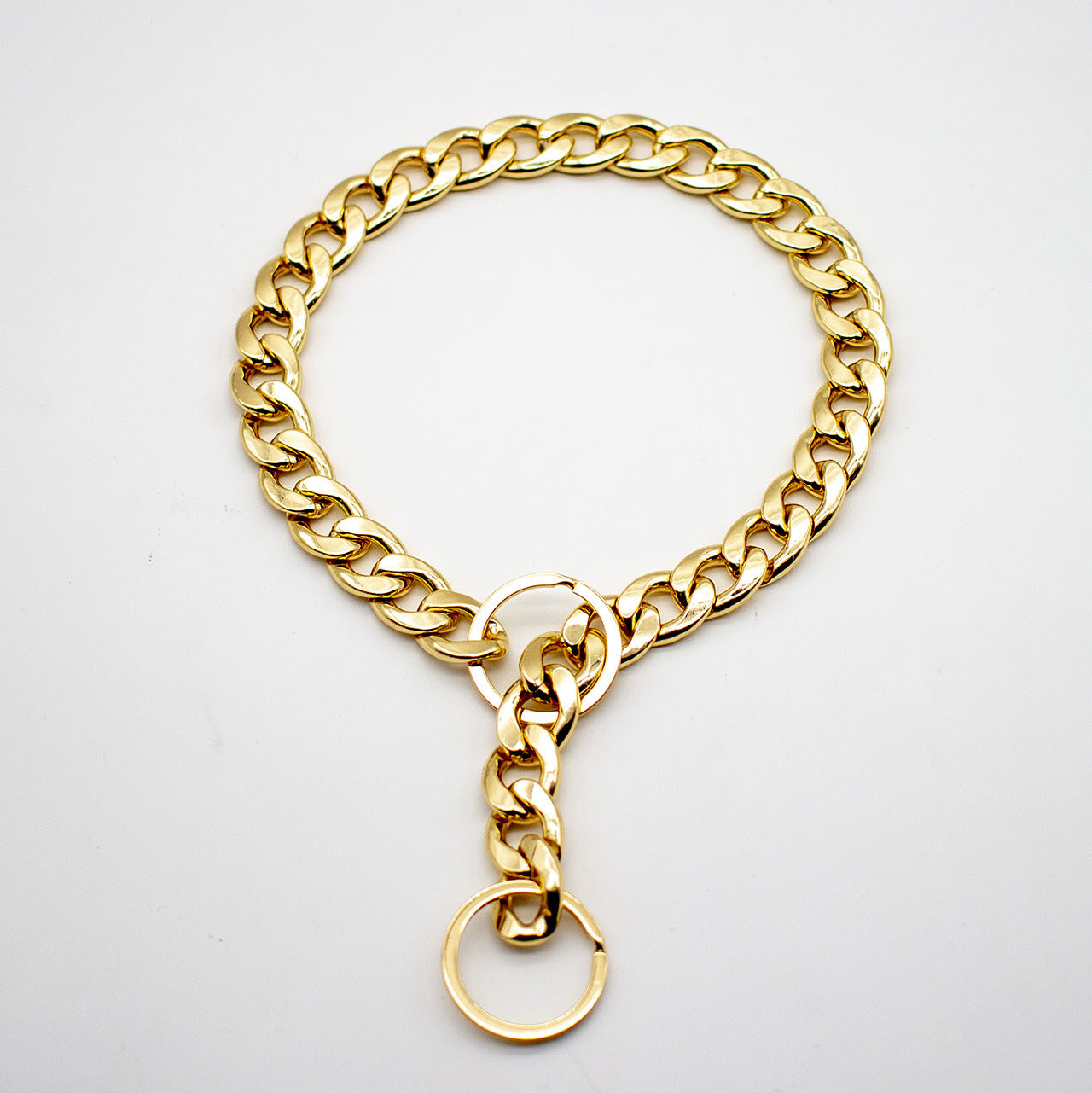 HKM-186067 Geometric Big Gold Metal Dog Chain for All Seasons, 35cm to 55cm Length Options