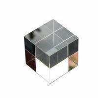 HKM-186131 Transparent K5/K9 Crystal Cube - White Embryo Design Geometry Ornament