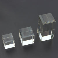 HKM-186131 Transparent K5/K9 Crystal Cube - White Embryo Design Geometry Ornament