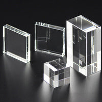 HKM-186131 Transparent K5/K9 Crystal Cube - White Embryo Design Geometry Ornament