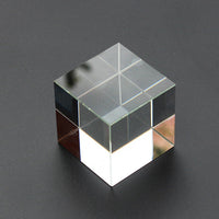 HKM-186131 Transparent K5/K9 Crystal Cube - White Embryo Design Geometry Ornament