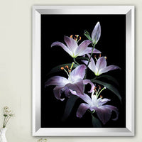 HKM-186195 Flower 5D Diamond Painting Kit with Resin Square Drill on Blended Cloth