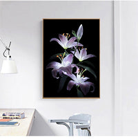 HKM-186195 Flower 5D Diamond Painting Kit with Resin Square Drill on Blended Cloth