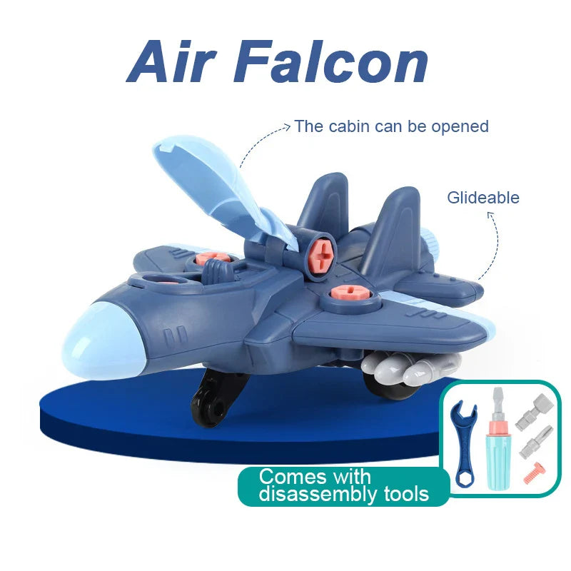 KTX-186451 DIY Airplane Assembly Model Set for Children - Educational STEM Building Block Toy, Ages 3+