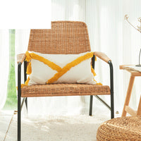 HKM-186579 Nordic Geometric Cotton Cushion Cover with Tassels and Striped Patterns