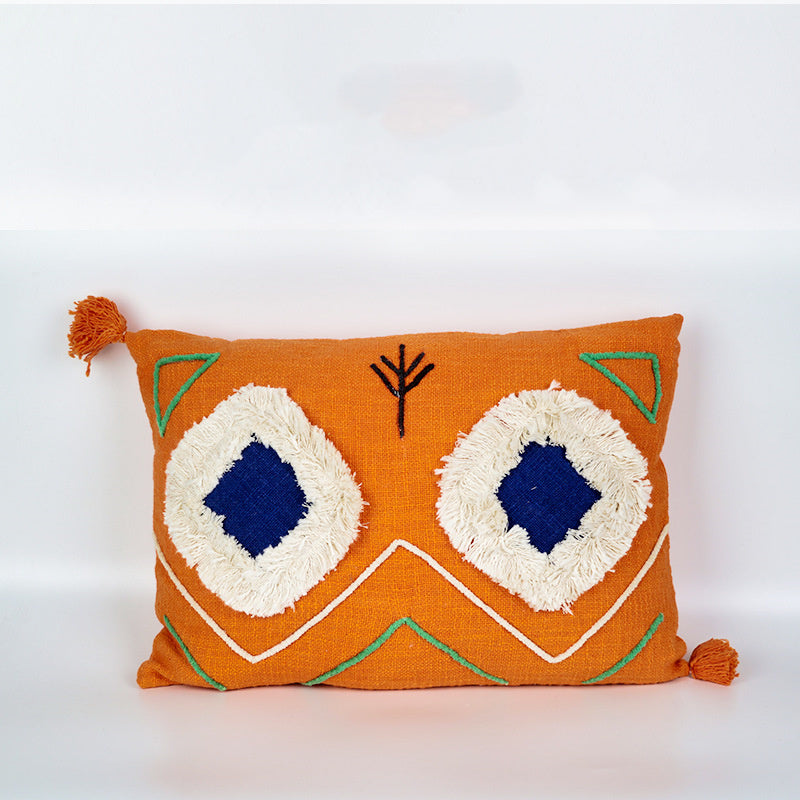 HKM-186643 Cotton Nordic Minimalist Sofa Pillow Cover - Orange 35x50cm