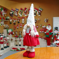 HKM-186643 Telescopic Faceless Santa Claus Doll for Holiday Decoration - 20cm Wide, 85cm Tall (53cm Reduced) in Flannel and Wool