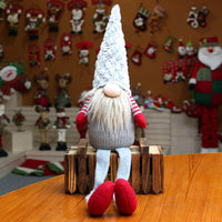 HKM-186643 Telescopic Faceless Santa Claus Doll for Holiday Decoration - 20cm Wide, 85cm Tall (53cm Reduced) in Flannel and Wool