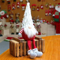 HKM-186643 Telescopic Faceless Santa Claus Doll for Holiday Decoration - 20cm Wide, 85cm Tall (53cm Reduced) in Flannel and Wool