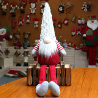 HKM-186643 Telescopic Faceless Santa Claus Doll for Holiday Decoration - 20cm Wide, 85cm Tall (53cm Reduced) in Flannel and Wool