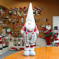 HKM-186643 Telescopic Faceless Santa Claus Doll for Holiday Decoration - 20cm Wide, 85cm Tall (53cm Reduced) in Flannel and Wool