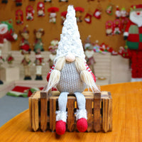 HKM-186643 Telescopic Faceless Santa Claus Doll for Holiday Decoration - 20cm Wide, 85cm Tall (53cm Reduced) in Flannel and Wool