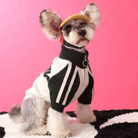 HKM-186771 Cozy Wool Dog Sweater Cardigan for Men - Casual Pet Clothing in Red & Dark Green