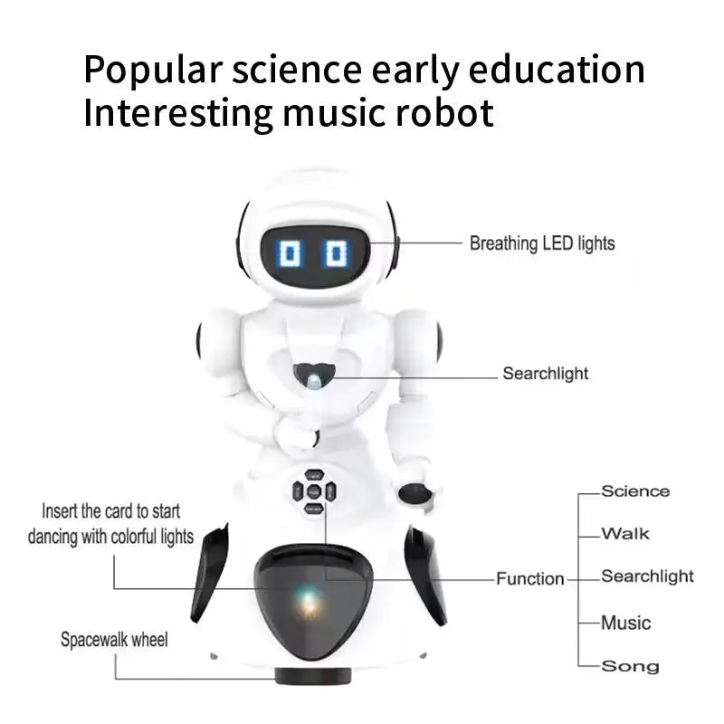 HKM-186771 Intelligent Educational RC Robot Toy with Light, Sound, and Remote Control for Ages 5 and Up