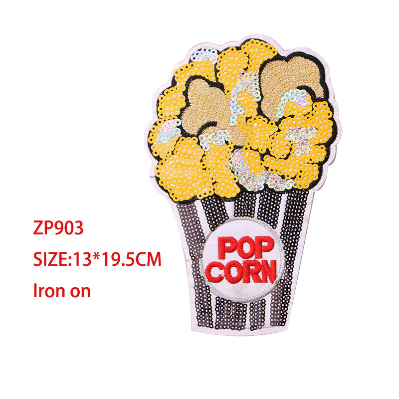 HKM-187027 Embroidered Cloth Stickers for Clothing and Bags - Durable Rayon and PET Material