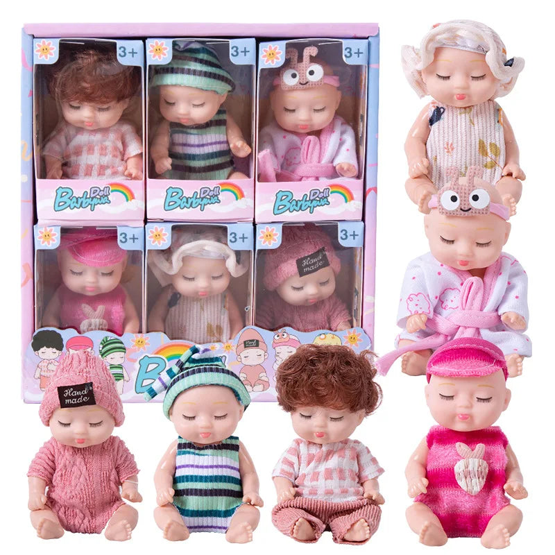 HKM-187027 Interactive Mini Bionic Doll Set for Children – Soft PVC Cartoon Baby Dolls for All Ages