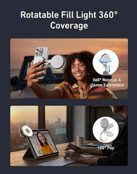 HKM-187091 Magnetic Clip-On Selfie Ring Light for Smartphones - Rechargeable, Adjustable Illumination for Video Calls and Selfies